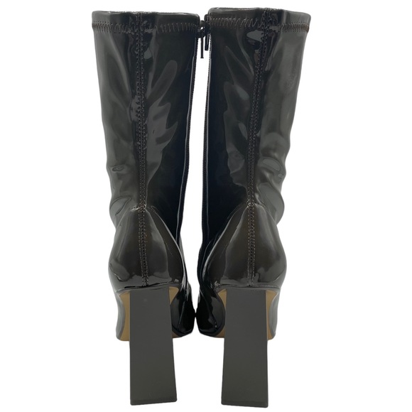 Aldo Women's Boots Fidella Olive Green Patent Vegan Leather Heeled Sleek Size 8 - Picture 5 of 10